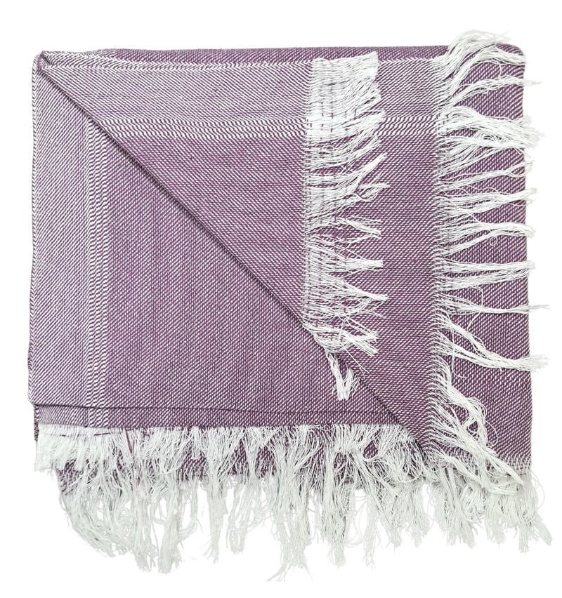 Arvore Bunkaar Pure Handloom 100% Desi Thick and Heavy Cotton Khes/Summer Blanket/Chadar/Single AC Blanket, Set of 1 Pc, Size- 240cm X 140cm (Purple)