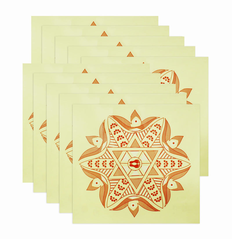 Ekan Laxmi Charan Paduka Religion Stickers for Mandir Office Home Wall Puja Room Diwali Decoration Combo Pack of 1 (Model-3)