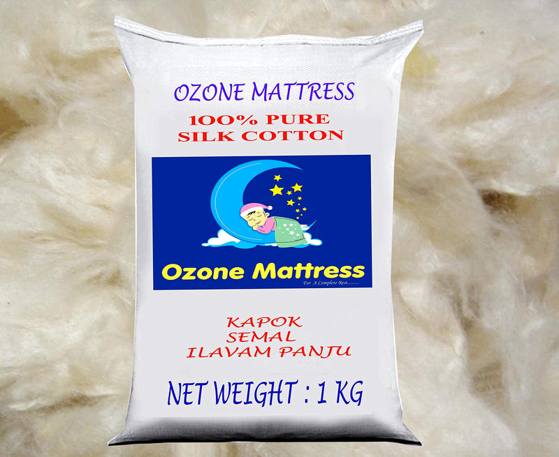 Ozone Mattress Organic Silk Cotton/Kapok/Semal/Ilavam Panju Classic Cotton Pillows (27 x 17 Inch) Set of 2,White