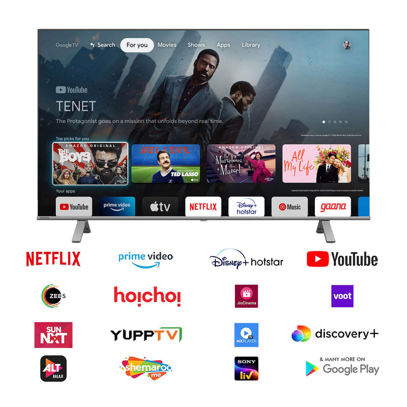 TOSHIBA 108 cm (43 inches) 4K Ultra HD Smart LED Google TV 43C350MP (Silver)