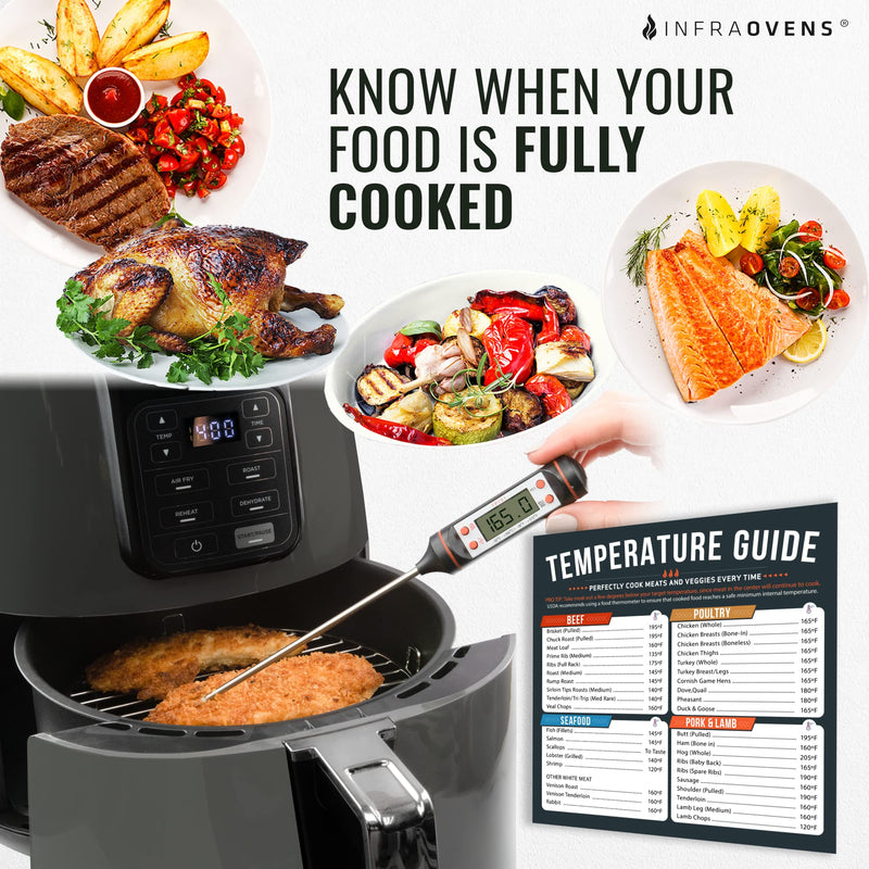 Air Fryer Cheat Sheet Cooking Times Chart Magnet Accessories for Refrigerator + Airfryer Baking & Grilling Cook books and Kitchen Magnetic Fridge Food Temperature Guide for Quick Reference