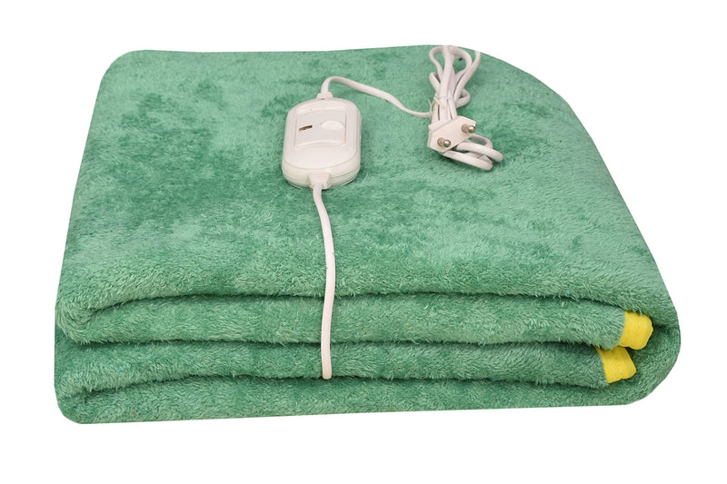 ARCOVA HOME Polyester Made In India Premium Single Electric Bed Warmer (76 X 152 Cm, Green), 200 TC