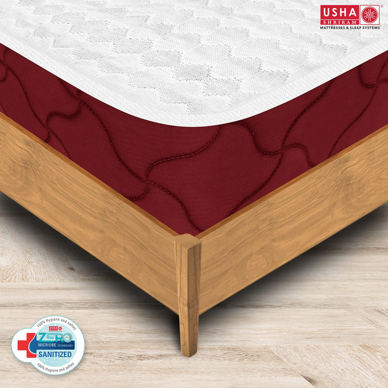 USHA SHRIRAM TRU Spring 8-Inch High Performance Bonnell Spring Queen Size ||Hypercool Ventillation|with NPSS Technology|FirmComfort|for Hot Sleepers|with 7 Year Warranty, Red (LxB: 78X60)