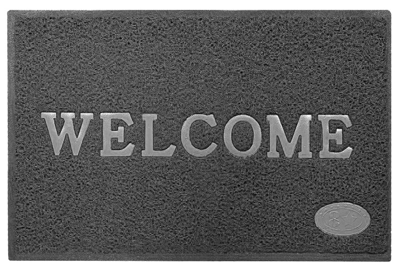 Kuber Industries Rubber Super Absorbent Outdoor Welcome Rectangular Mat|Non-Slip Net Backing|Heavy Duty & Waterproof|Easy Clean for Entry (Grey)-Kubmart15373