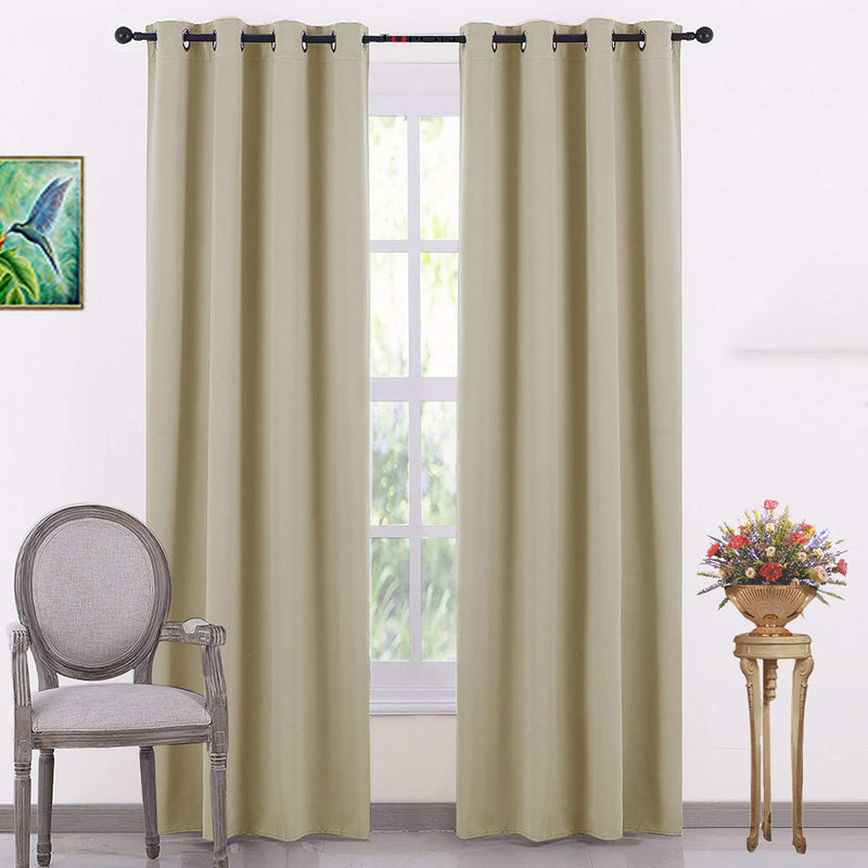 KOSOVO Italian Silk Blackout Curtain Pack of 1 Piece Only with 3 Layers Weaving Technology Especially for Homes/Villas/Hotels/Offices/Presidential Suites (Width - 4ft x 7ft -Length) Cream