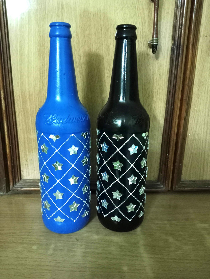 Sharanya Arts Mirror Work Decorative Bottles