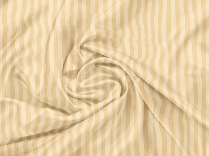 Pekozi 100% Cotton Bedsheets for King Size Bed, 1 King Size Bedsheet Cotton 112x108 Inch with 2 Pillow Covers | 300 TC Bedsheet for Double Bed King Size Stripes- Beige