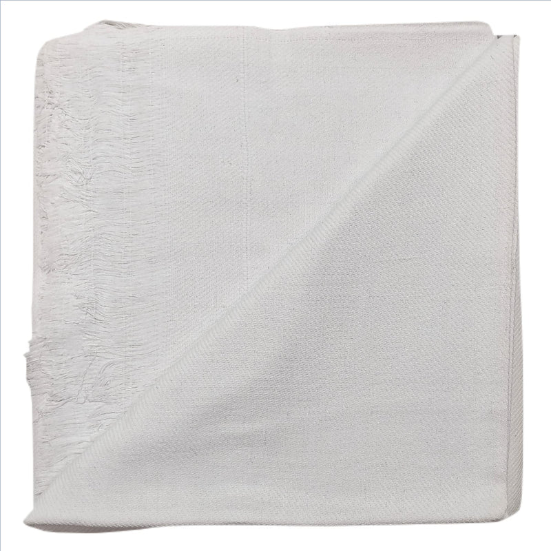 Bunkaar Arvore Hand Woven Thick and Heavy 100% Cotton Soft Beautiful Khes/Comforter/Chadar/Single AC Blanket, Set of 1 Pc, Size- 275cm X 150cm (White), Reversible