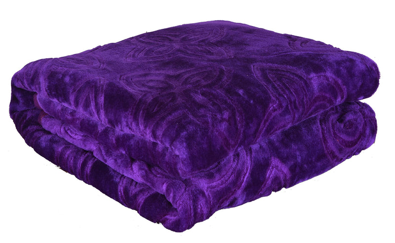 goyal's Ultra Silky Soft Heavy Duty Quality Indian Mink Blanket Single Bed 500TC - Set of 4 (Red, Purple, Pink & Marron)