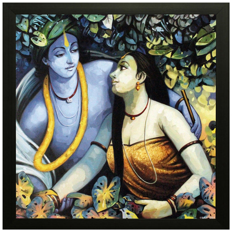 SAF paintings Special Effect Textured Radhey Krishna Ji Painting (SANFO172, 30 cm x 3 cm x 30 cm) SANFO172