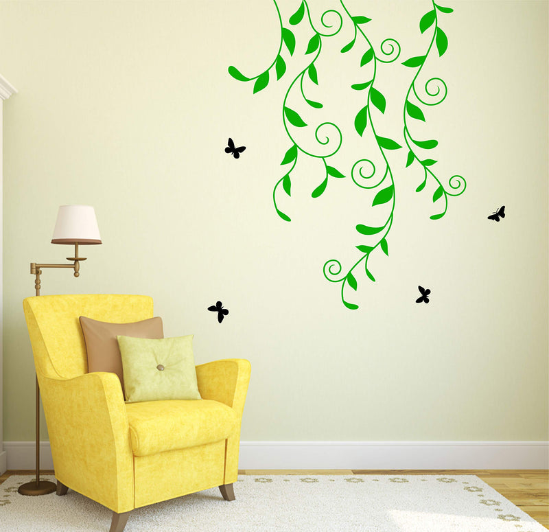 Tuffuk Green Leaves Large Vinyl Wallstickers for Home Decorations (70 cm x 80 cm)5TZ357