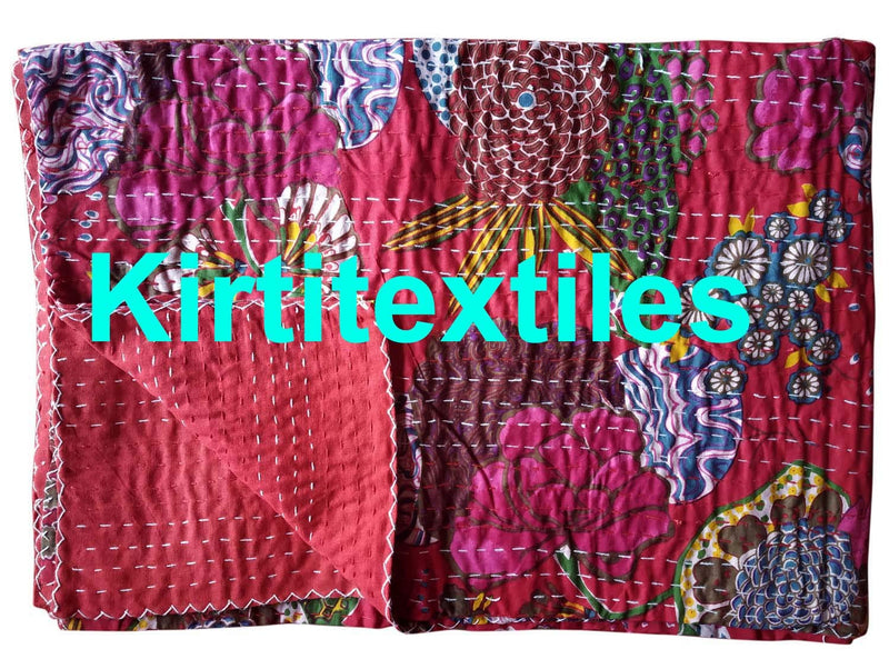 Kirti Textile and Handicraft Cotton 60 TC Throw Bedsheet (Twin, Multicolour)