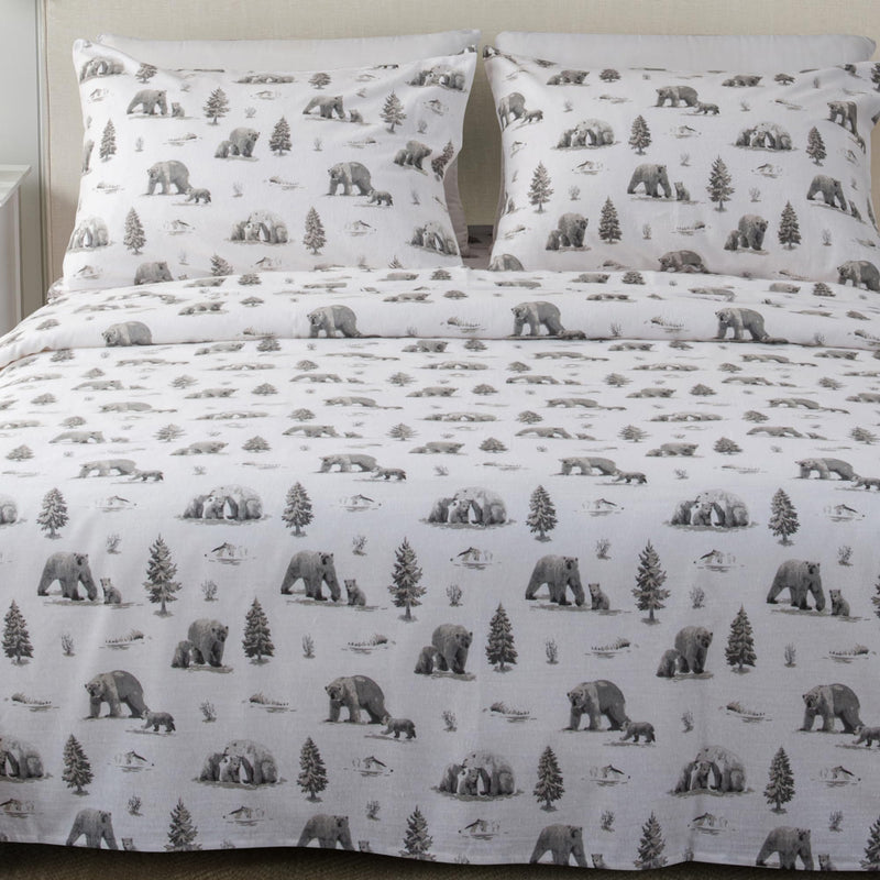 Great Bay Home Extra Soft Lodge Printed 100% Turkish Cotton Flannel Sheet Set. Warm, Cozy, Luxury Winter Bed Sheets. Lakeview Collection (King, North Pole Polar Bears)