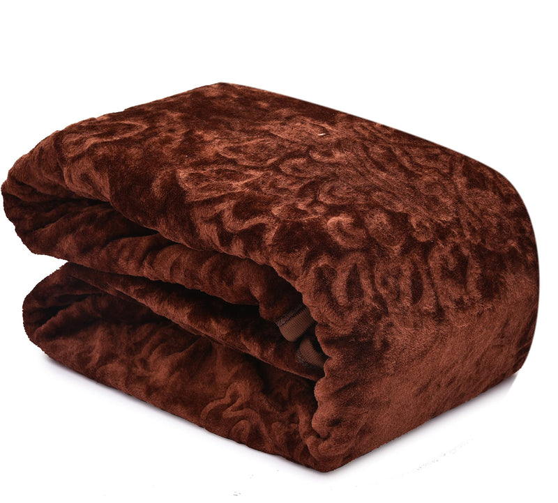 Spangle Mink Double Blanket, Brown