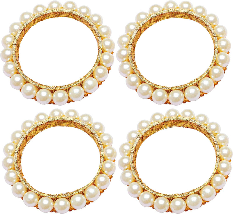 PRANSUNITA Pearl Beads Gota Chakri for Art Work Diwali, Lohri, Vandanwar, Handcrafted – Size -3 inch round – 10 pcs