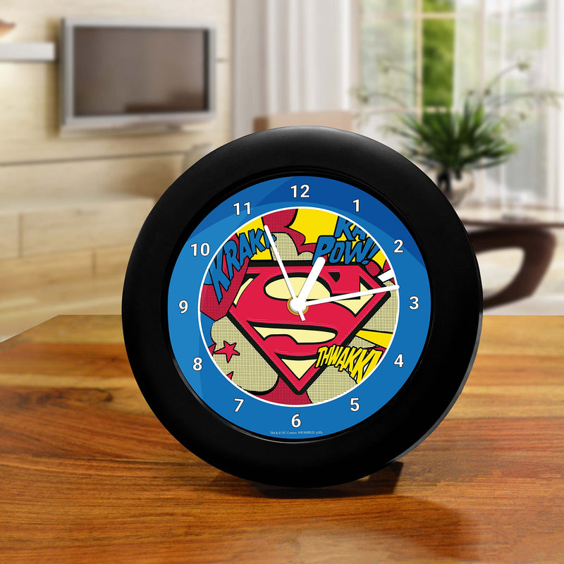 MCSID RAZZ- DC Comics -Superman Comics Table Clock Gift Set for Birthday Official Licensed by Warner Bros, USA