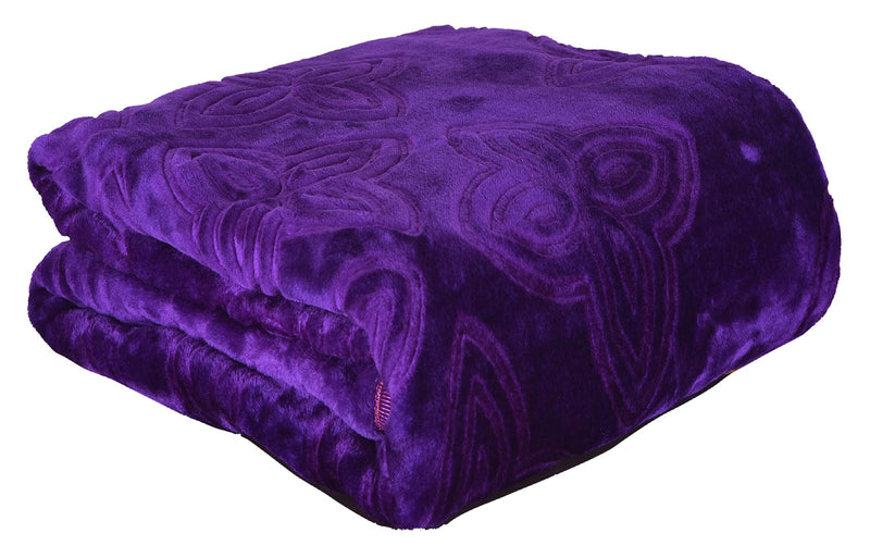 goyal's ® Ultra Silky Soft Heavy Duty Quality Indian Mink Blanket Single Bed - Purple