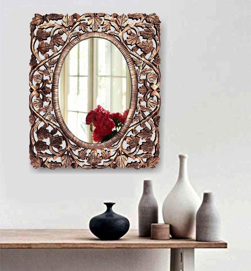 The Wood Rays Handcrafted Decorative Wooden Wall Mirror 20X24