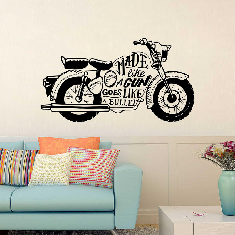 Wall Attraction Bullet bikeWall Sticker for Home Decoration & Decal Size -55cmX101cm