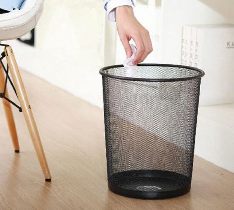 TIED RIBBONS TiedRibbons Metal Mesh Big Size Dustbin for Room for Kids | Waste Paper Basket(Black, 10 LTR)