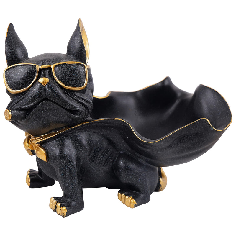 zart Dog Showpiece for Home Decor showpiece (7.5 inch)(Resin, Black)