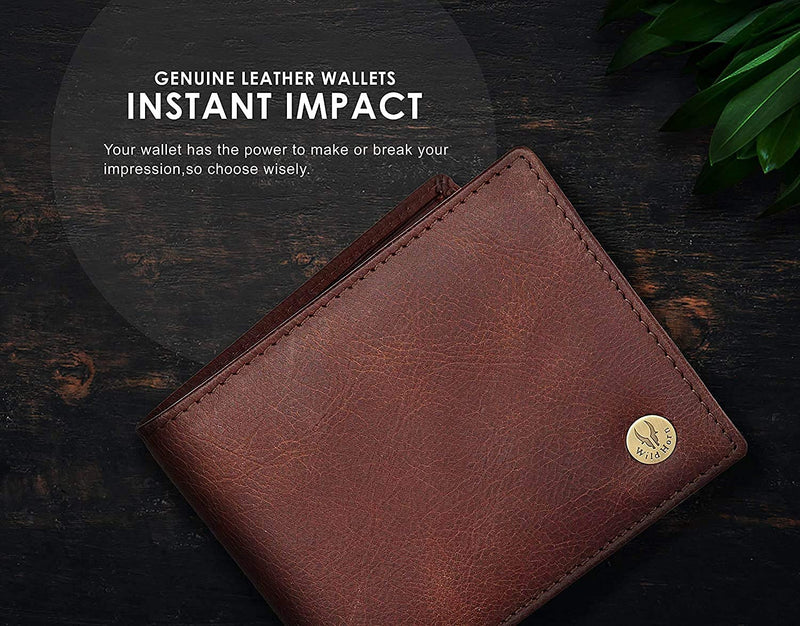 WildHorn Leather Wallet for Men I Ultra Strong Stitching I 6 Credit Card Slots I 2 Currency Compartments I 1 Coin Pocket