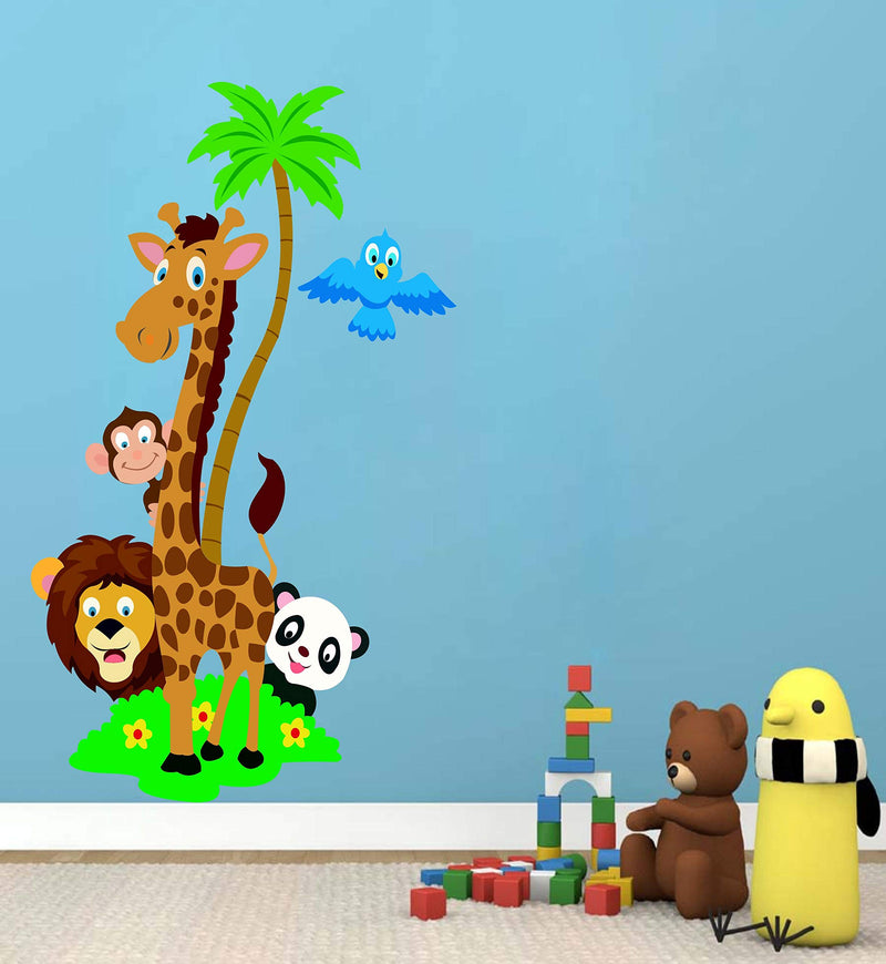 Divine Studio Zoo Animals Wall Sticker Door,Window, Design Decal Standar Door,Window, Design Decal Standar 58cm x 90cm