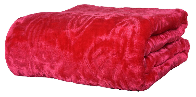 goyal's Ultra Silky Soft Heavy Duty Quality Indian Mink Blanket Single Bed 500TC - Set of 4 (Red, Purple, Pink & Marron)