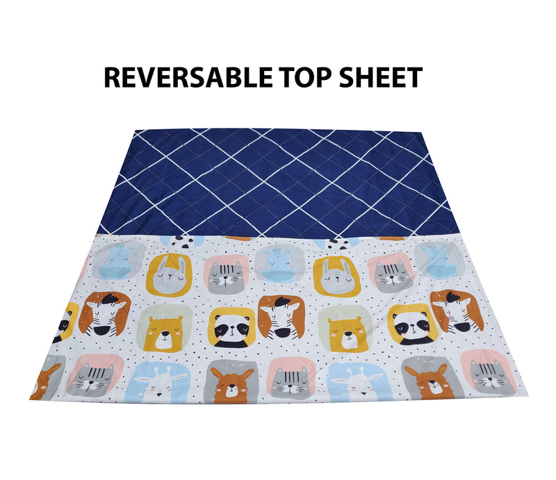 JAW Super Soft Glace Cotton Elegant Pet Design Single Top Sheet AC Dohar/Blanket for Summers/Light Weight AC Top Sheet, Two Layered Reversible Top Sheet for Summers