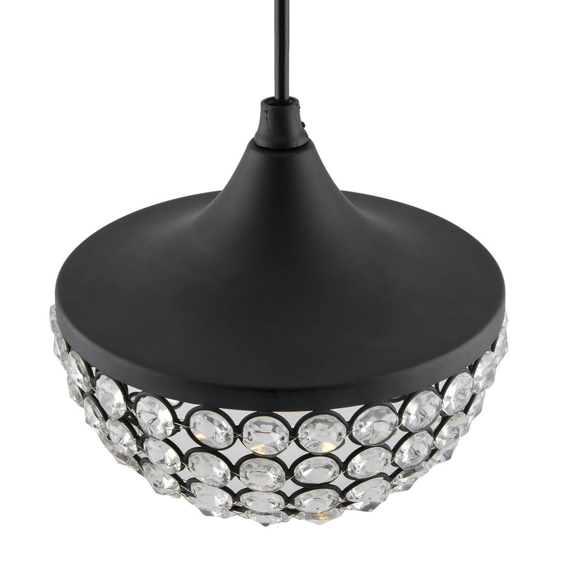 Homesake Matt Black Crystal Hanging Goblet Light, Ceiling Light, Nordic E27 Pendant