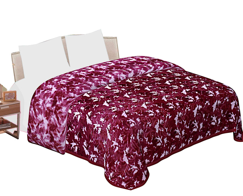 SPANGLE Microfiber Warm Soft Luxurios Magenta 480 GSM Double Blanket