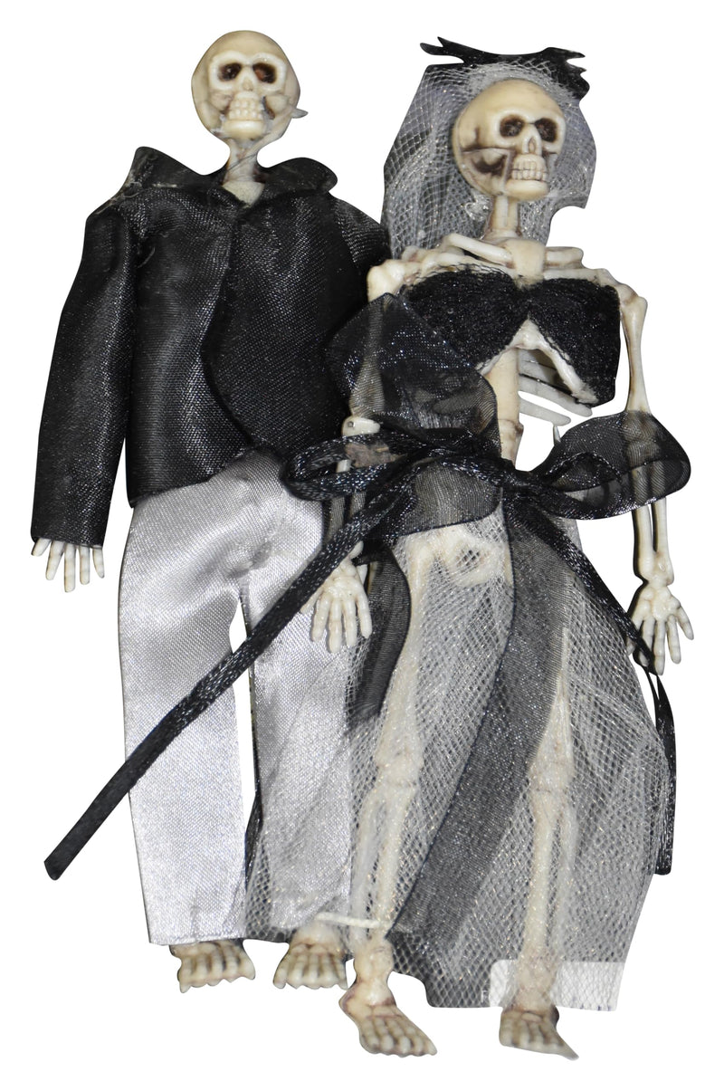 Jagmag® 2 x Skeleton Bride Groom Decor - Day of The Dead Couple Skeleton, Halloween Party Decorations, Skeletons for Halloween Decoration, Graveyard Decorations, Haunted House Accessories