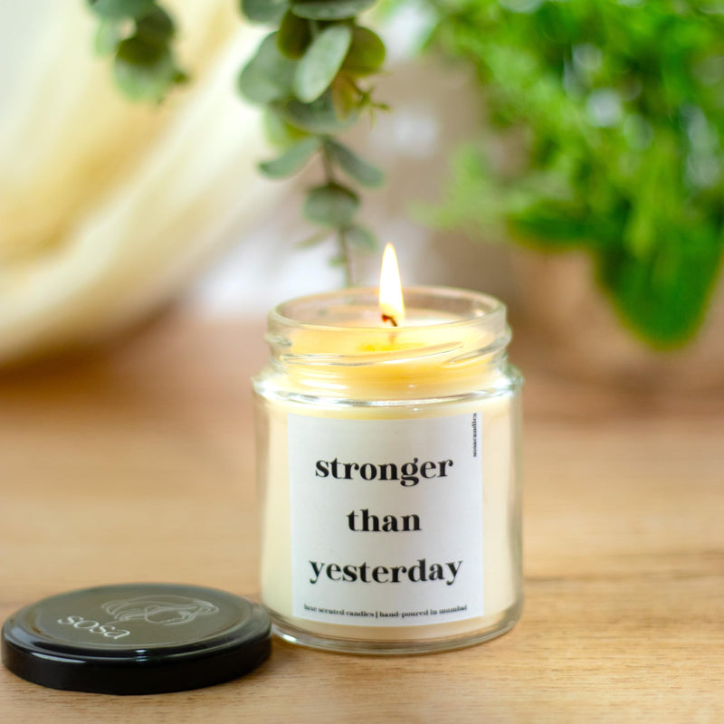 Stronger Then Yesterday - Positive Vibes Scented Candles Gift Set | Good Vibes Gift Set for Women | Good Vibes Gift Set | Good Vibes Scented Candles | Positive Vibes Home Decor | Motivation Gifts