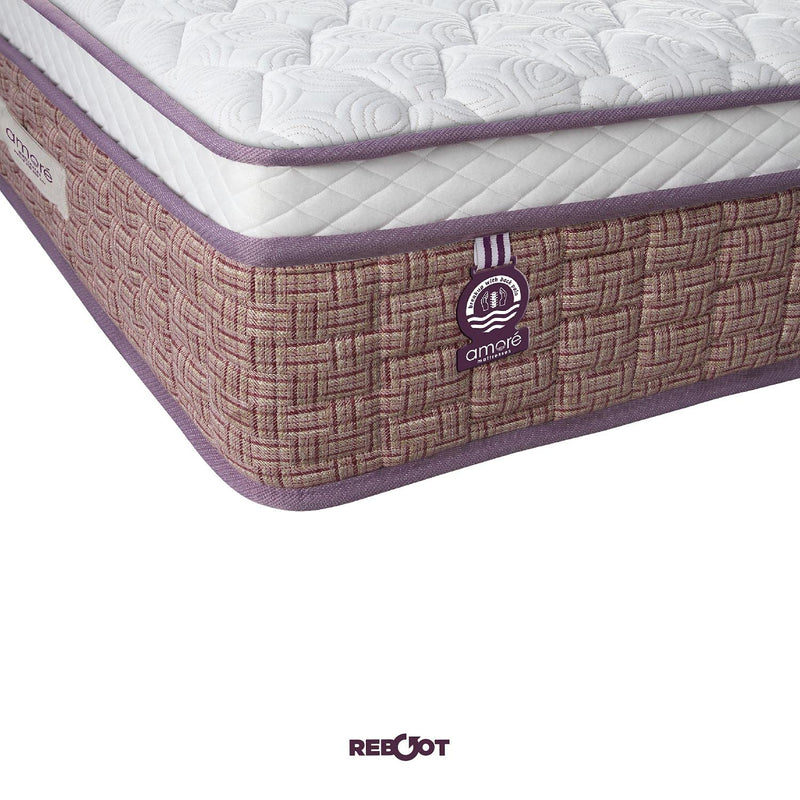 Amore Reboot 8 Inch Eurotop Pocket Spring & H R Foam King Size Mattres (75x72x8).