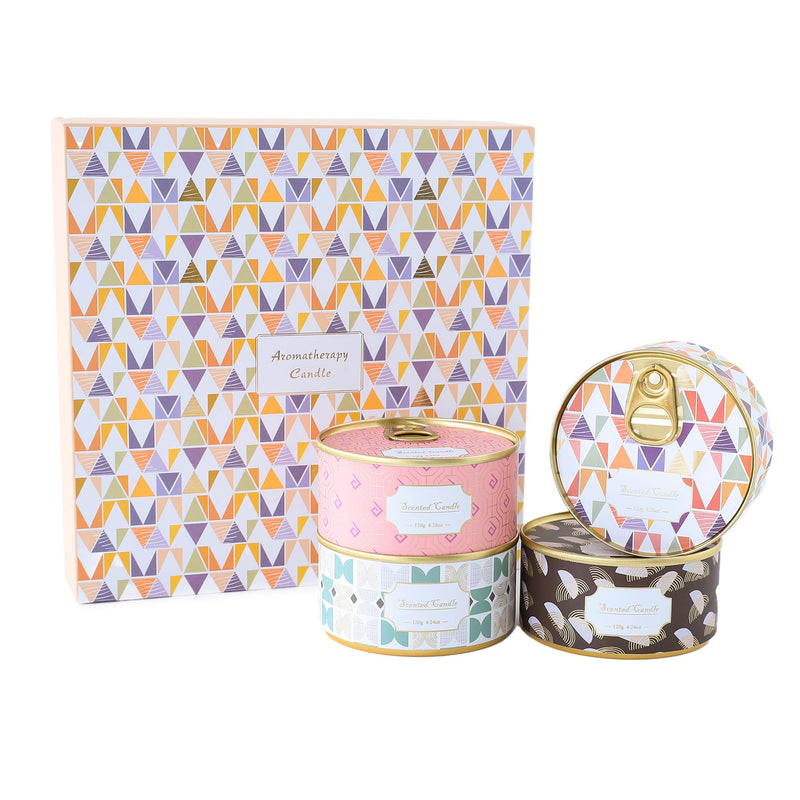 UMAI 4-in 1 Tin Plate Scented Candles for Home Decor | 16h Burn Time |Aesthetic Candles for Home| Aroma Candles- Neroli Blossom, Sandalwood, Peach Oolong, Japanese Plum Blossom | Gift Set| Pack of 4