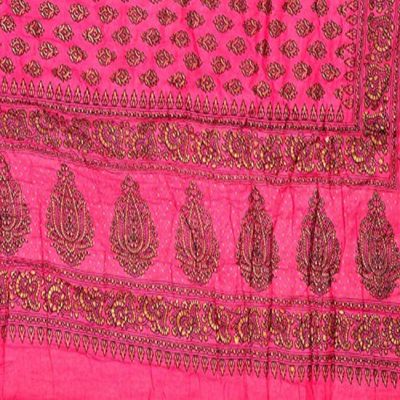 SVT Traditional Famous Jaipuri Beautiful Floral Print in Multi Pink Jaipuri Rajai/Razai/Quilt Twin Size/Twin Size Bed Quilt/Comforter/AC Quilt/AC Comforter