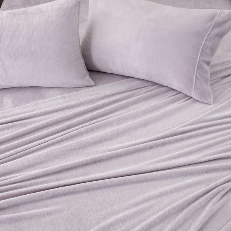 Extra Soft Cozy Velvet Plush Solid Sheet Set. Deluxe Bed Sheets with Deep Pockets. Velvet Luxe Collection (Queen, Lilac)