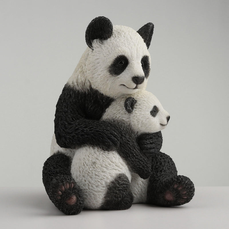 Veronese Design 4 1/2 Inch Mother Panda Hugging Cub Resin Animal Sculpture Hand Painted Collectible Figurine