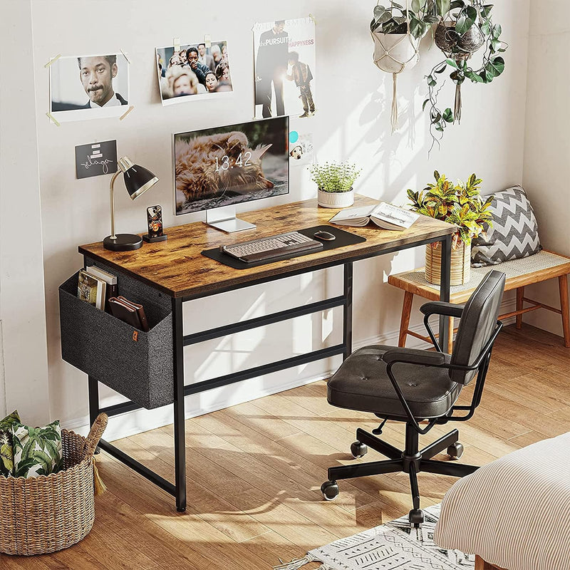 CubiCubi Multi-Purpose Computer Desk, Laptop Table, Home Office Writing Study Desk, Ideal for Work from Home, Office Desk, DIY Table, Easy to Assemble (Brown)