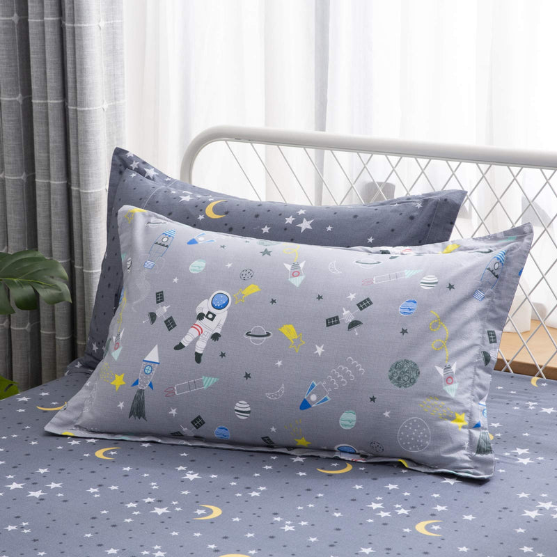 Brandream Kids Bedding Sets King Size Boys Cotton Bed Sheets Set Deep Pockets Space Galaxy Bedroom Sheets Sets of 4