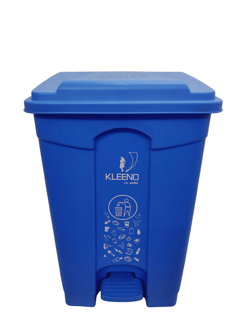 Cello Strong Plastic Step-On Pedal Garbage Dustbin (60 Ltr, Blue)