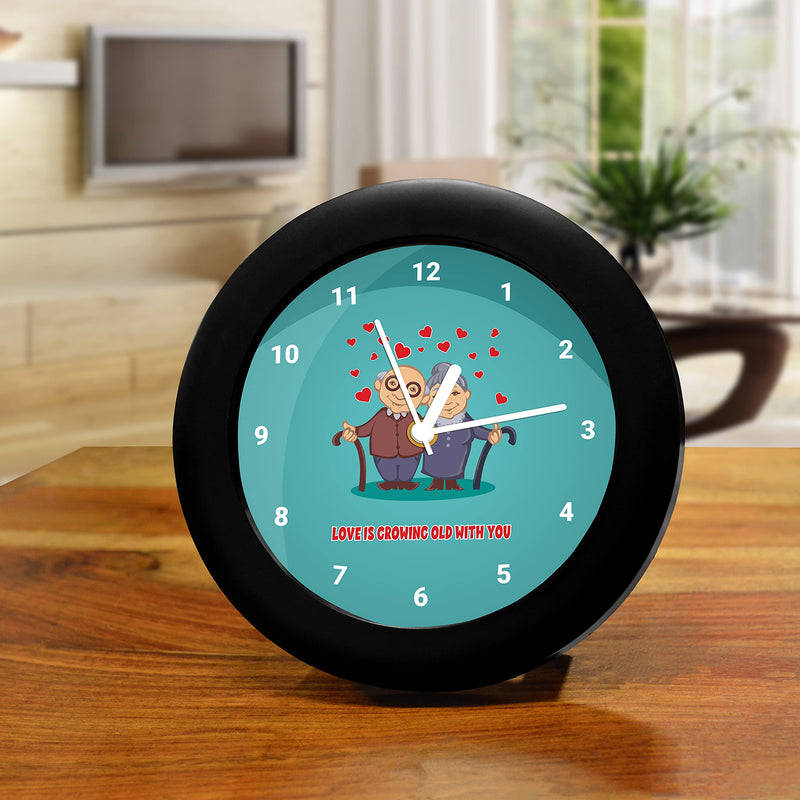 MC SID RAZZ - Best Grand parents I love You design table clock | Desk Clock for Home and Office