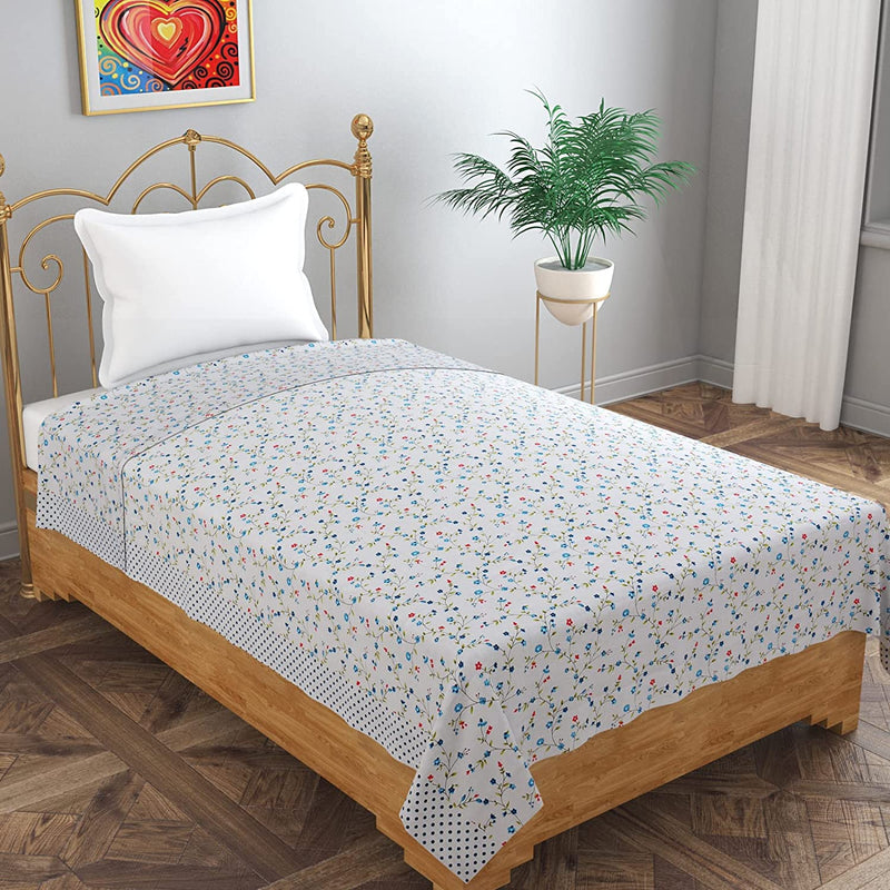 Unique Palette Cotton Top Sheets Pair of 2 / Top Sheet Cotton/Cotton Bed Sheet/Comfort Single top Sheet for Summers/Combo of Top Bed Sheet/Combo of Bed Sheet (Blue)