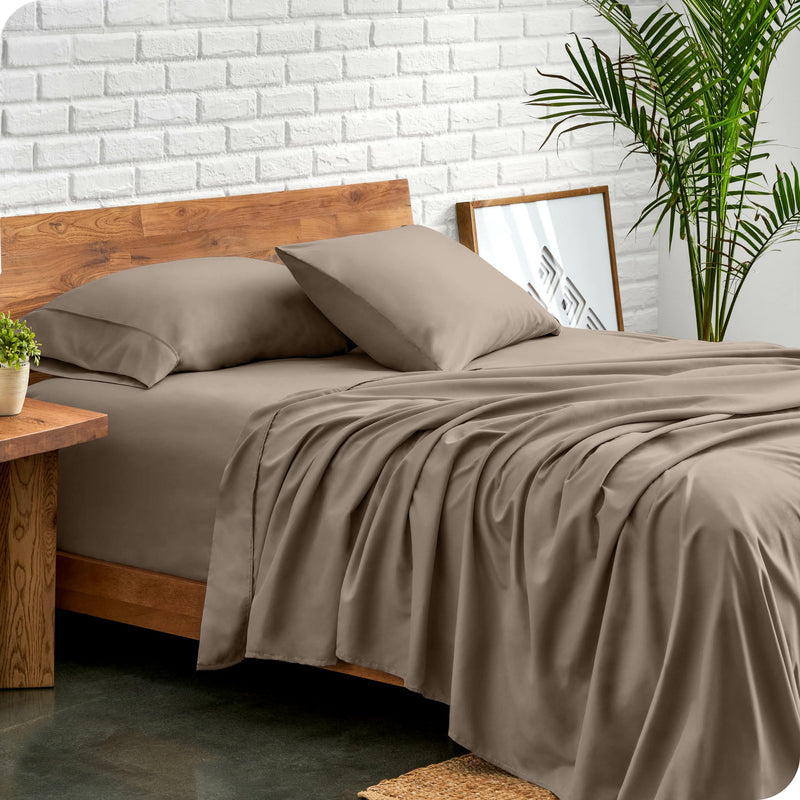 California King, Taupe : Premium 1800 Ultra-Soft Microfiber Collection California King Sheet Set, Hypoallergenic, Easy Care, Wrinkle Resistant, Deep Pocket (Cal King, Taupe)