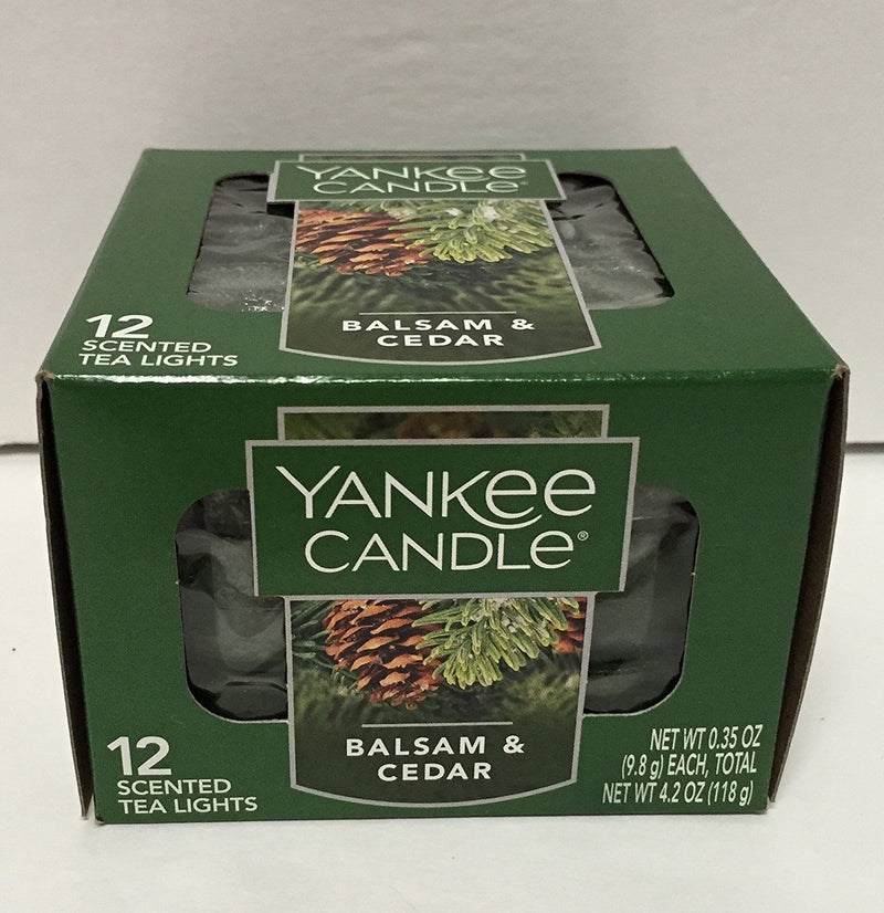 Yankee Candle Balsam & Cedar Tea Light Candles, Festive Scent by Yankee Candle