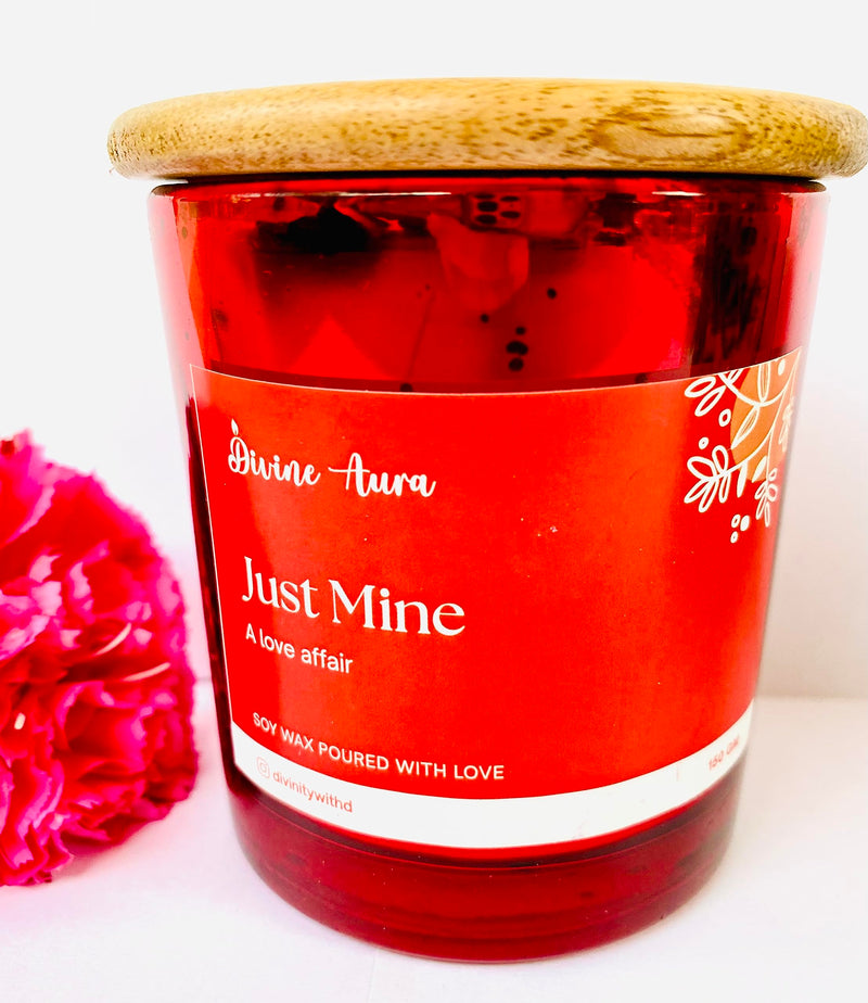 Divine Aura - Scented Soy Wax Candle - Just Mine (Jasmine Blend) - Large - 150 GMS