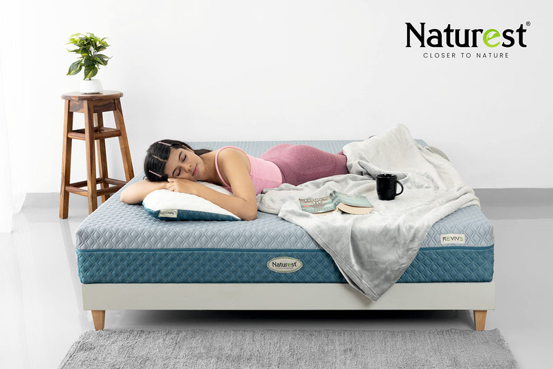 Naturest Revive 8 inch 100% Pure Certified Natural Latex Rubber Orthopedic Double Size Mattress (75 x 48 x 8 Inch)