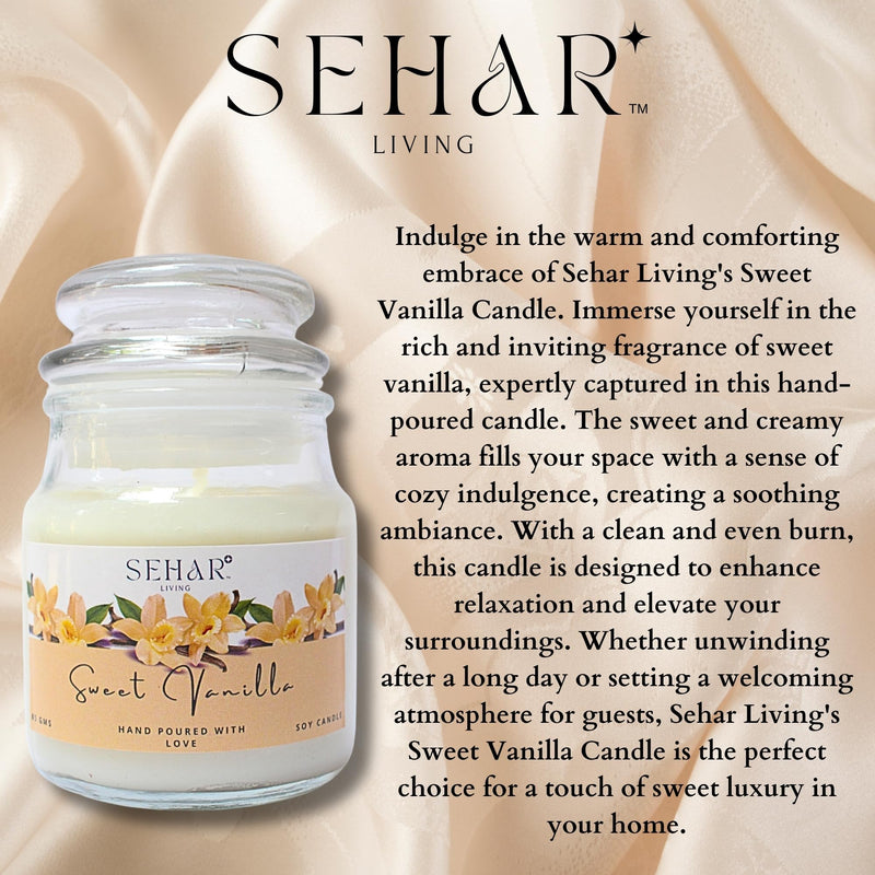 Sehar Living Fragrance Jar Candles Christmas Combo | 85 GMS Each | Pure Soy Wax | Burn Time - 18-20 Hours Each | Reusable Glass Jar | Hand Poured (Rose Garden, Sweet Vanilla & Lemongrass)