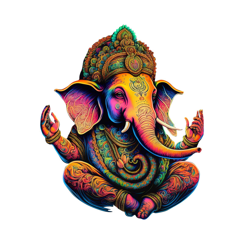 CreativeEdge PVC Vinyl Wall Sticker 3D Lord Ganesha Sitting Multicolor (61 cm x 51 cm)