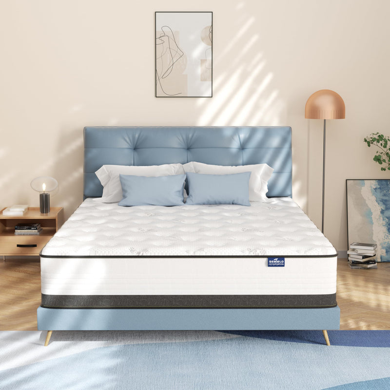 SEMIELO Full Size Mattress, 10 Inch Full Mattress in a Box, Hybrid Mattress with Memory Foam and Pocketed Coils for Breathable and Durable Support, CertiPUR-US Certified